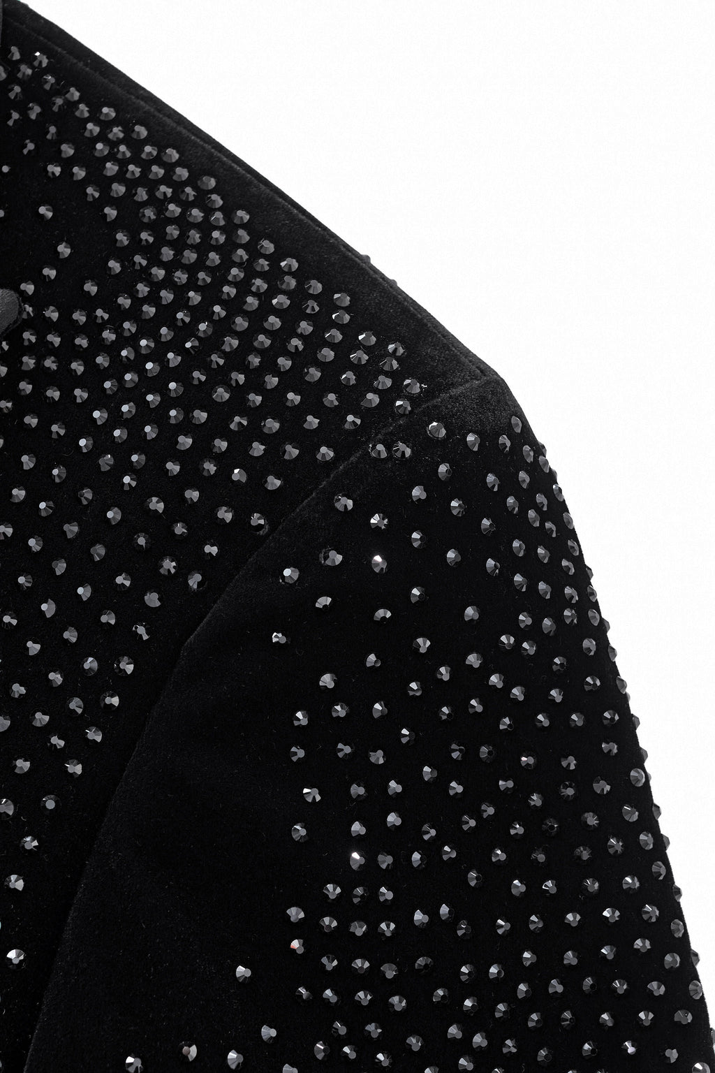 Regal Cascades Embellished Velvet Blazer BLACK/BLACK