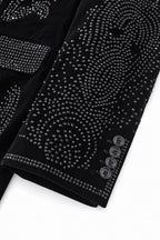 Regal Cascades Embellished Velvet Blazer BLACK/BLACK