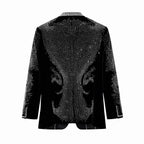 Regal Cascades Embellished Velvet Blazer BLACK/SILVER