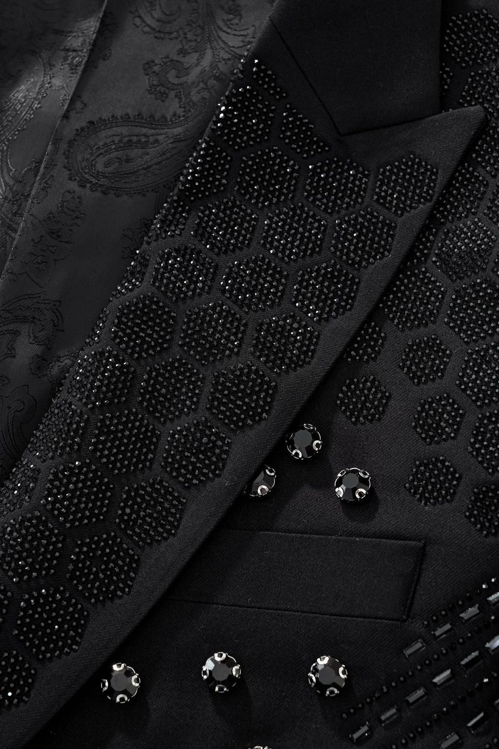 Radiant Hex Crystal Blazer BLACK/BLACK