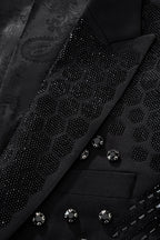 Radiant Hex Crystal Blazer BLACK/BLACK
