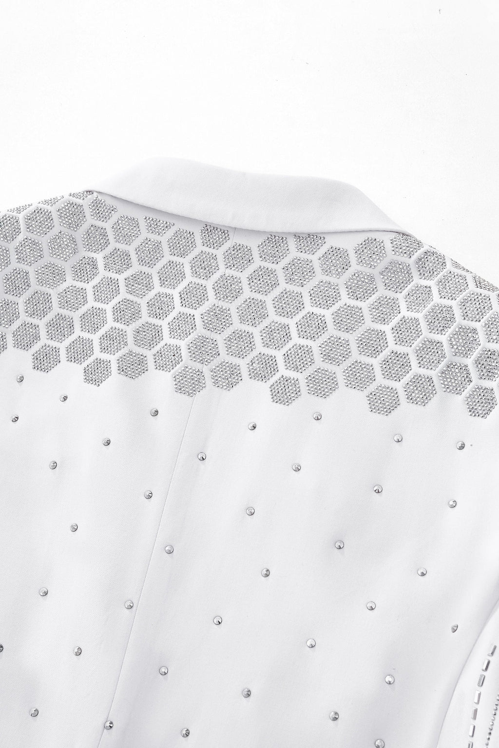 Radiant Hex Crystal Blazer WHITE/SILVER