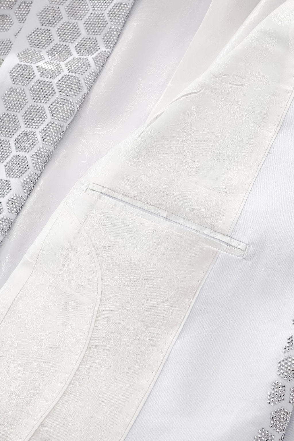 Radiant Hex Crystal Blazer WHITE/SILVER
