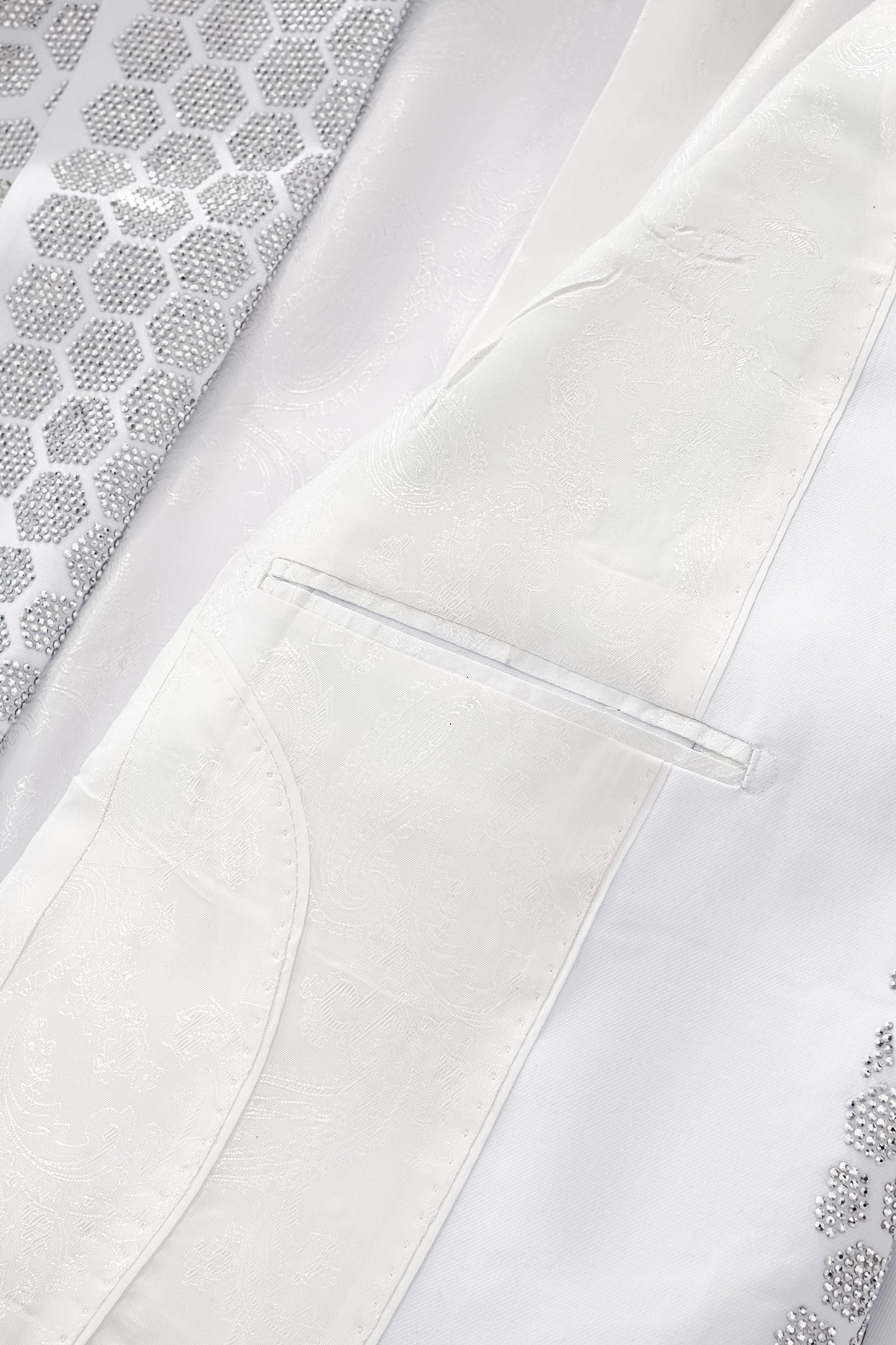 Radiant Hex Crystal Blazer WHITE/SILVER