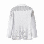 Radiant Hex Crystal Blazer WHITE/SILVER
