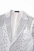 Radiant Hex Crystal Blazer WHITE/SILVER