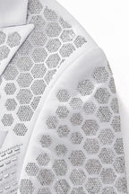 Radiant Hex Crystal Blazer WHITE/SILVER