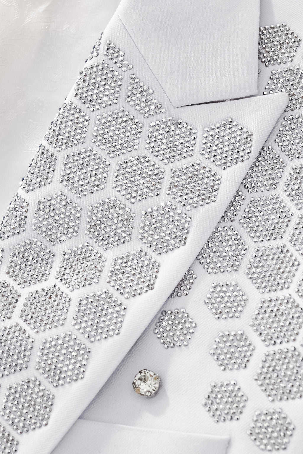 Radiant Hex Crystal Blazer WHITE/SILVER