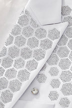 Radiant Hex Crystal Blazer WHITE/SILVER