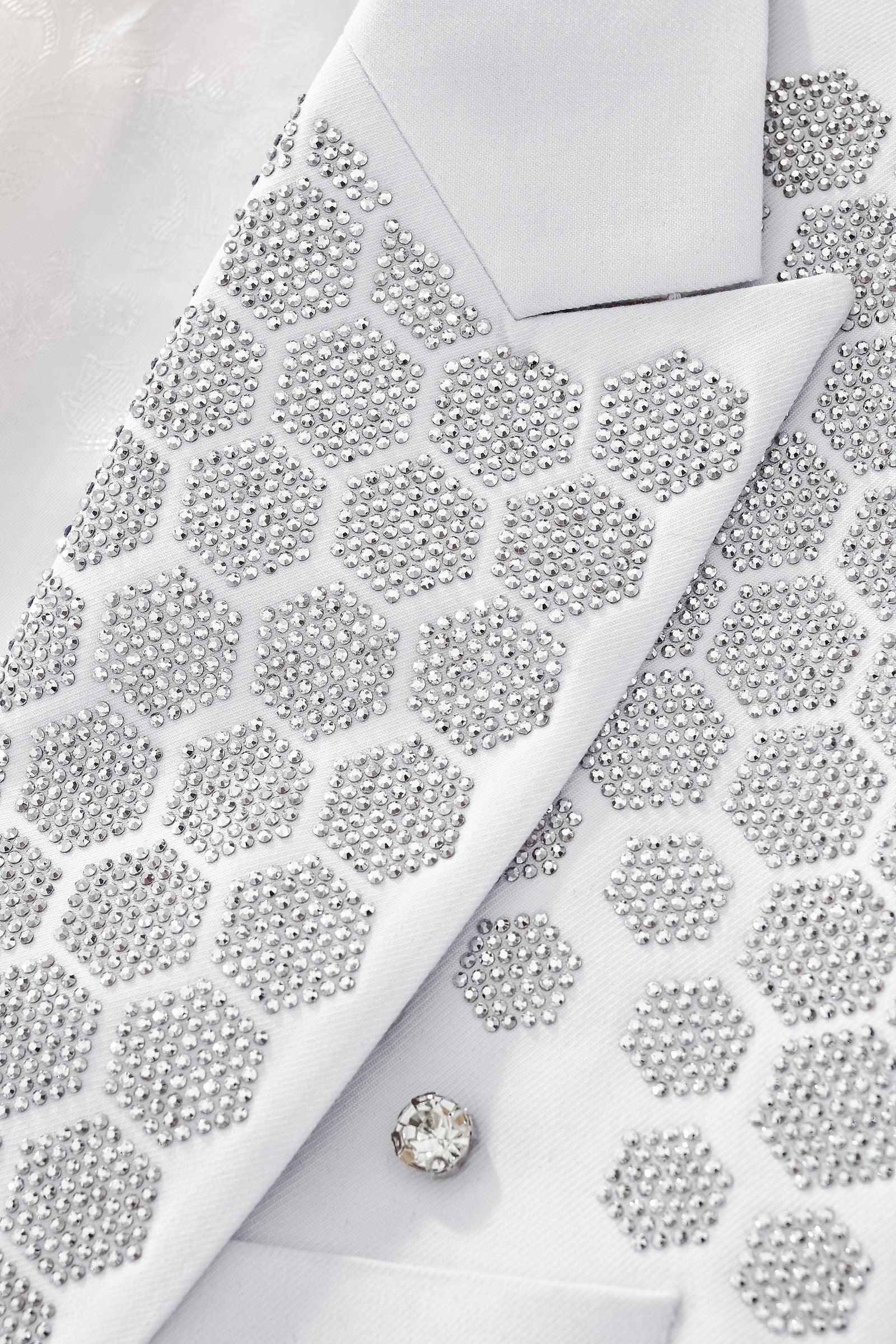 Radiant Hex Crystal Blazer WHITE/SILVER