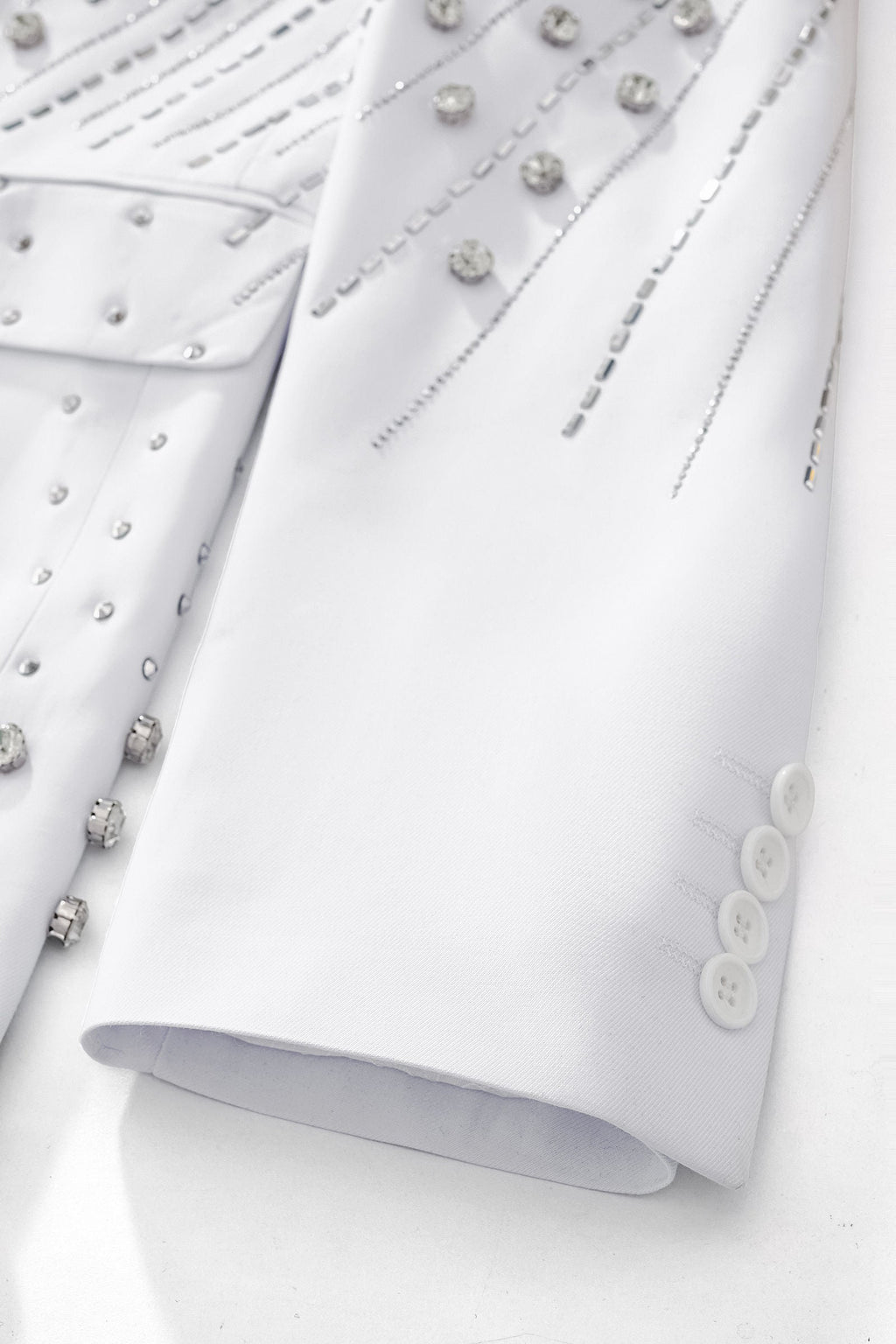 Radiant Hex Crystal Blazer WHITE/SILVER
