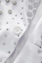 Radiant Hex Crystal Blazer WHITE/SILVER