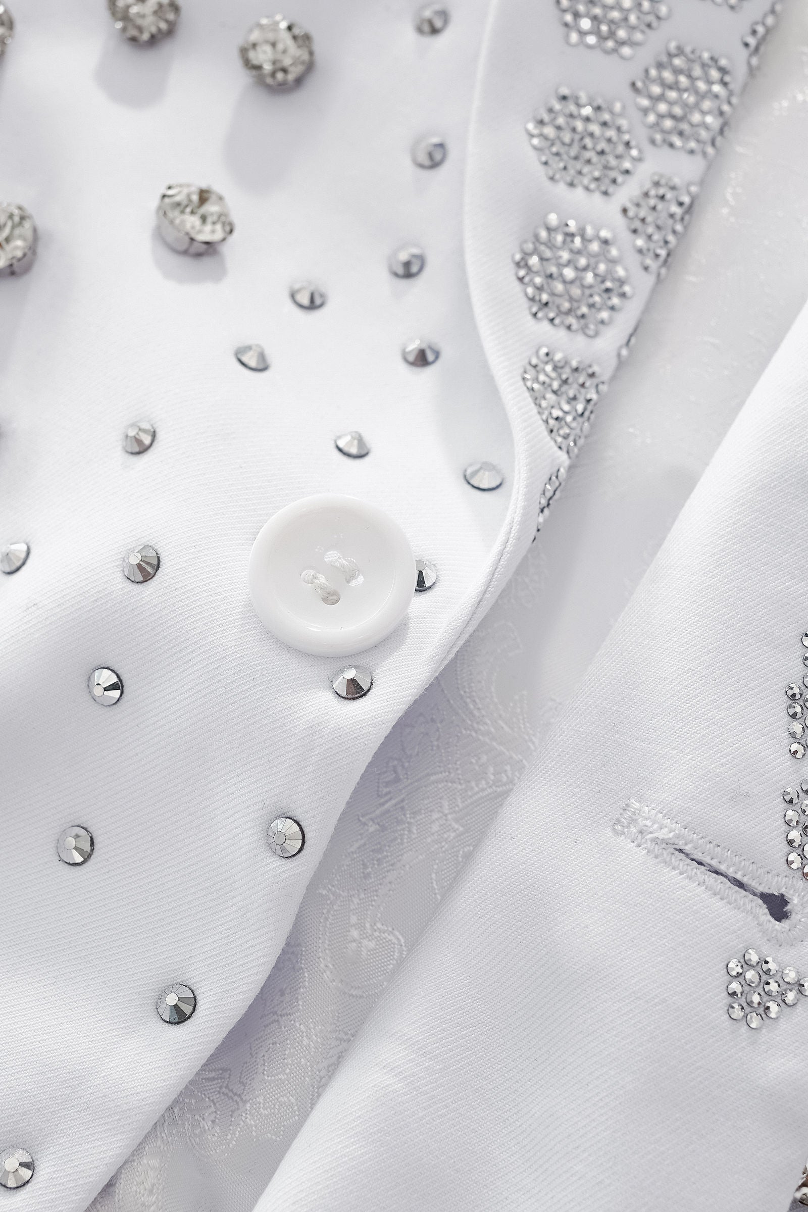 Radiant Hex Crystal Blazer WHITE/SILVER