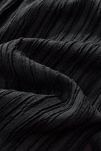 Crinkle Texture Shirt & Pant Set BLACK