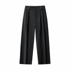 Crinkle Texture Shirt & Pant Set BLACK