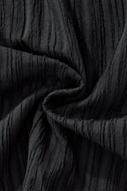 Crinkle Texture Shirt & Pant Set BLACK