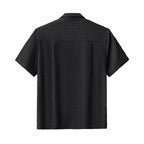 Loft Set – Textured Short Sleeve Shirt & Pant BLACK