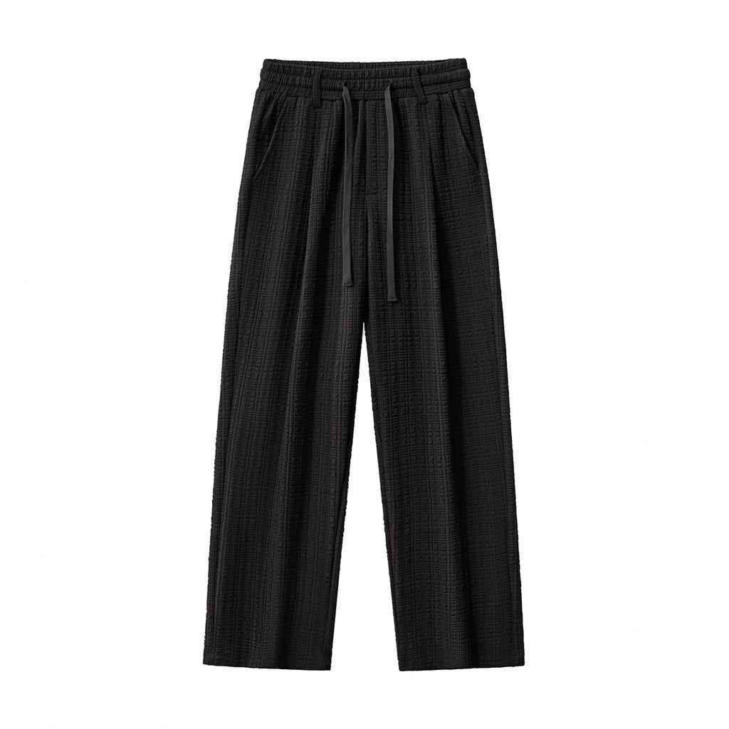 Loft Set – Textured Short Sleeve Shirt & Pant BLACK