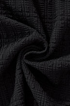 Loft Set – Textured Short Sleeve Shirt & Pant BLACK