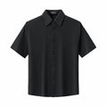 Vista Set – Waffle Textured Shirt & Pant BLACK