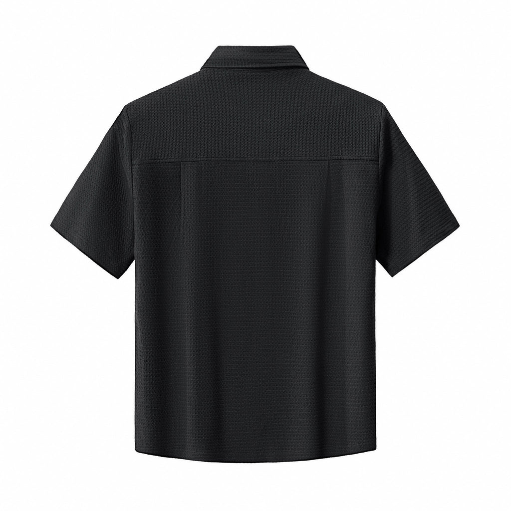 Vista Set – Waffle Textured Shirt & Pant BLACK