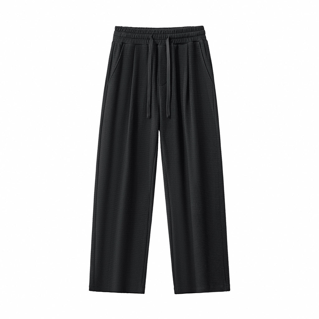 Vista Set – Waffle Textured Shirt & Pant BLACK