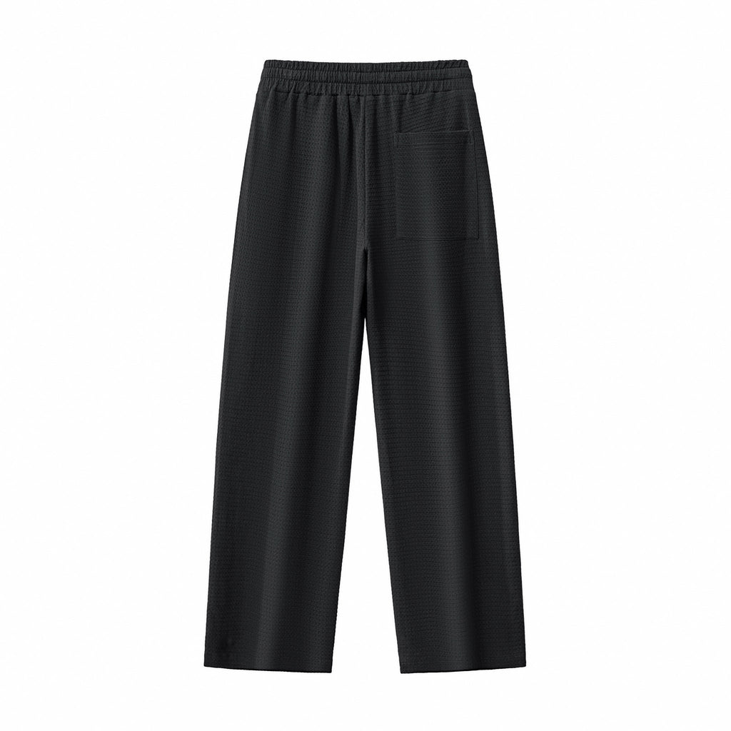 Vista Set – Waffle Textured Shirt & Pant BLACK