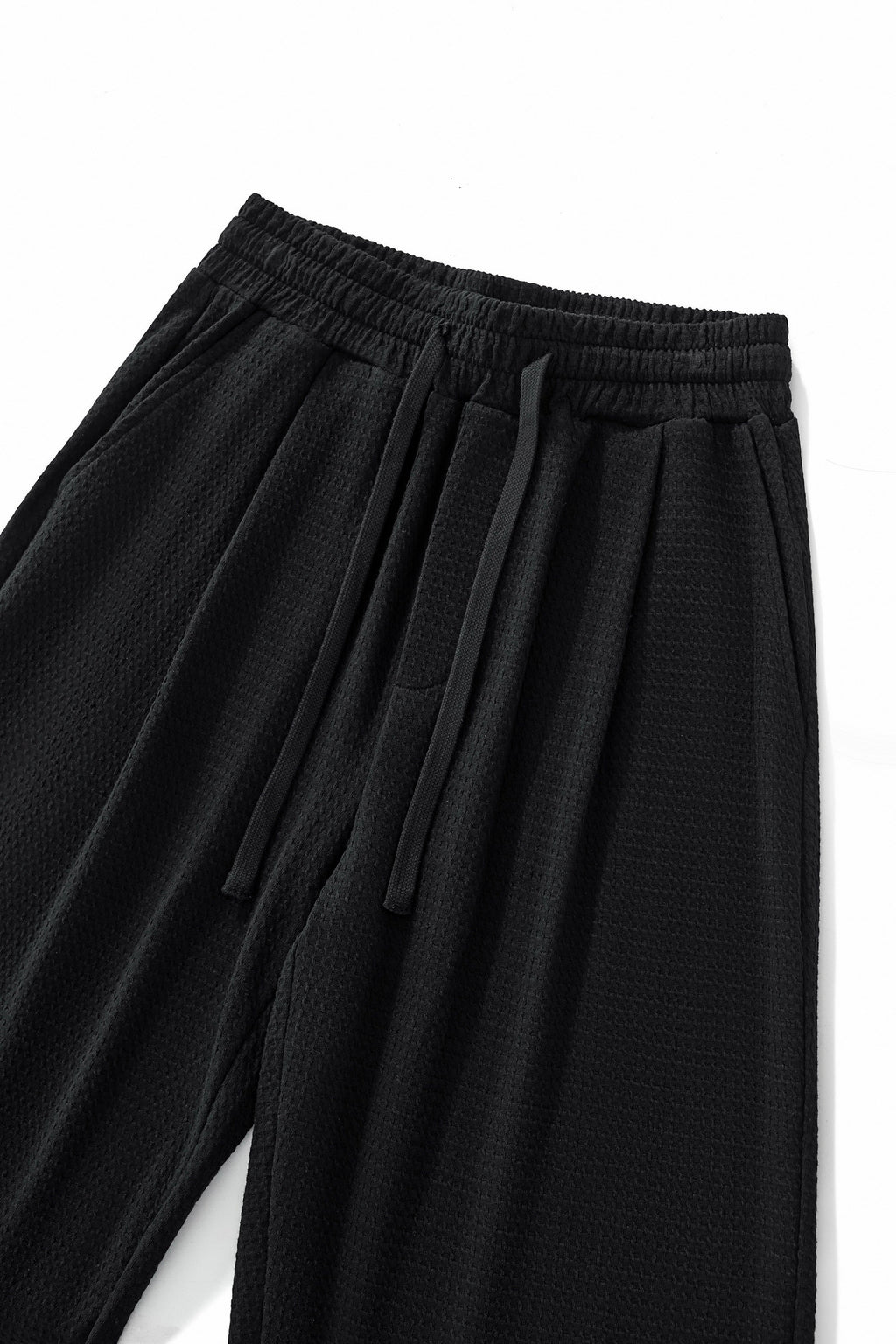 Vista Set – Waffle Textured Shirt & Pant BLACK