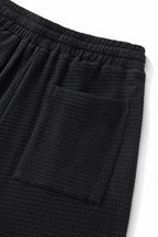 Vista Set – Waffle Textured Shirt & Pant BLACK