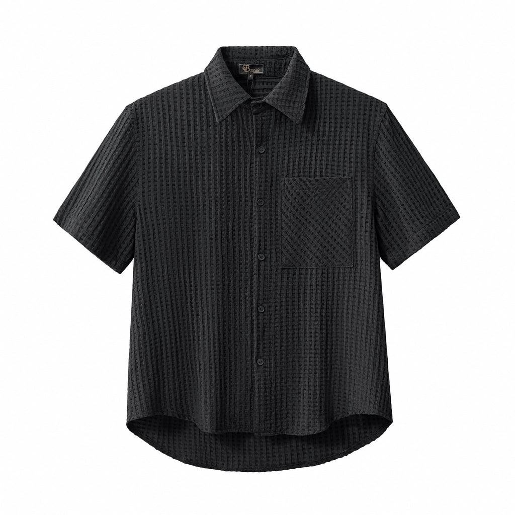 Drift Set – Waffle Textured Shirt & Short BLACK