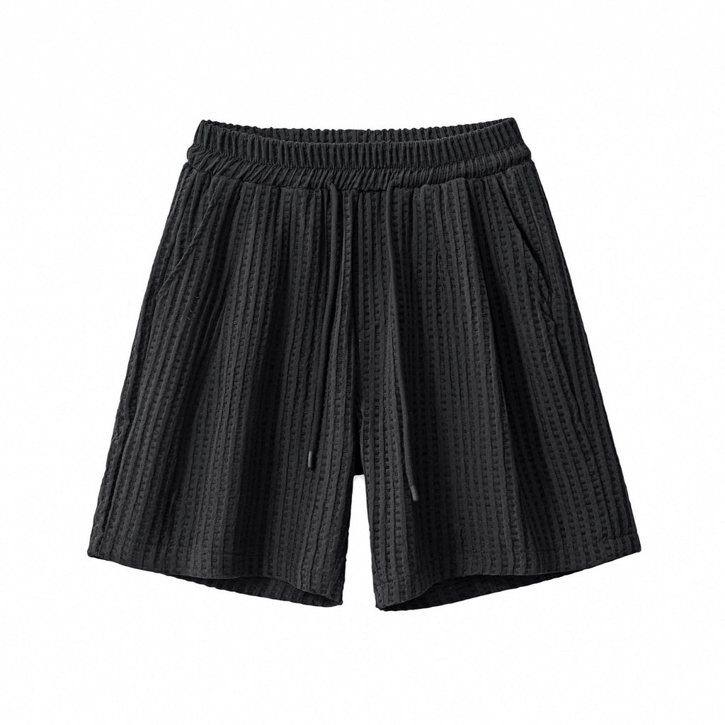 Drift Set – Waffle Textured Shirt & Short BLACK