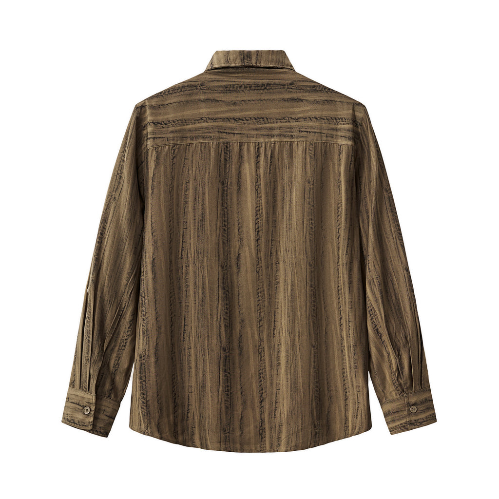 Strata Set – Printed Long Sleeve Shirt & Pant BROWN