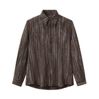 Canyon Set – Printed LS Shirt & Pleated pant BROWN