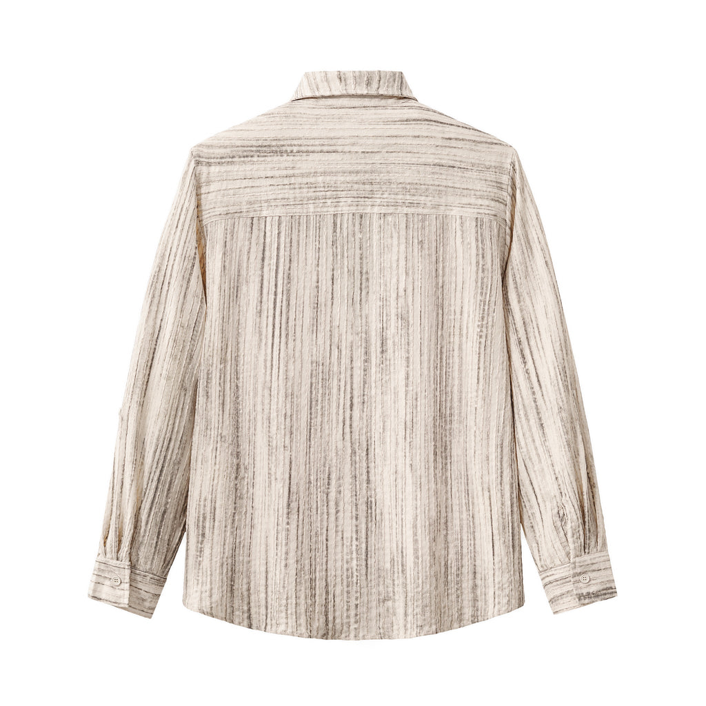 Canyon Set – Printed LS Shirt & Pleated pant TAUPE