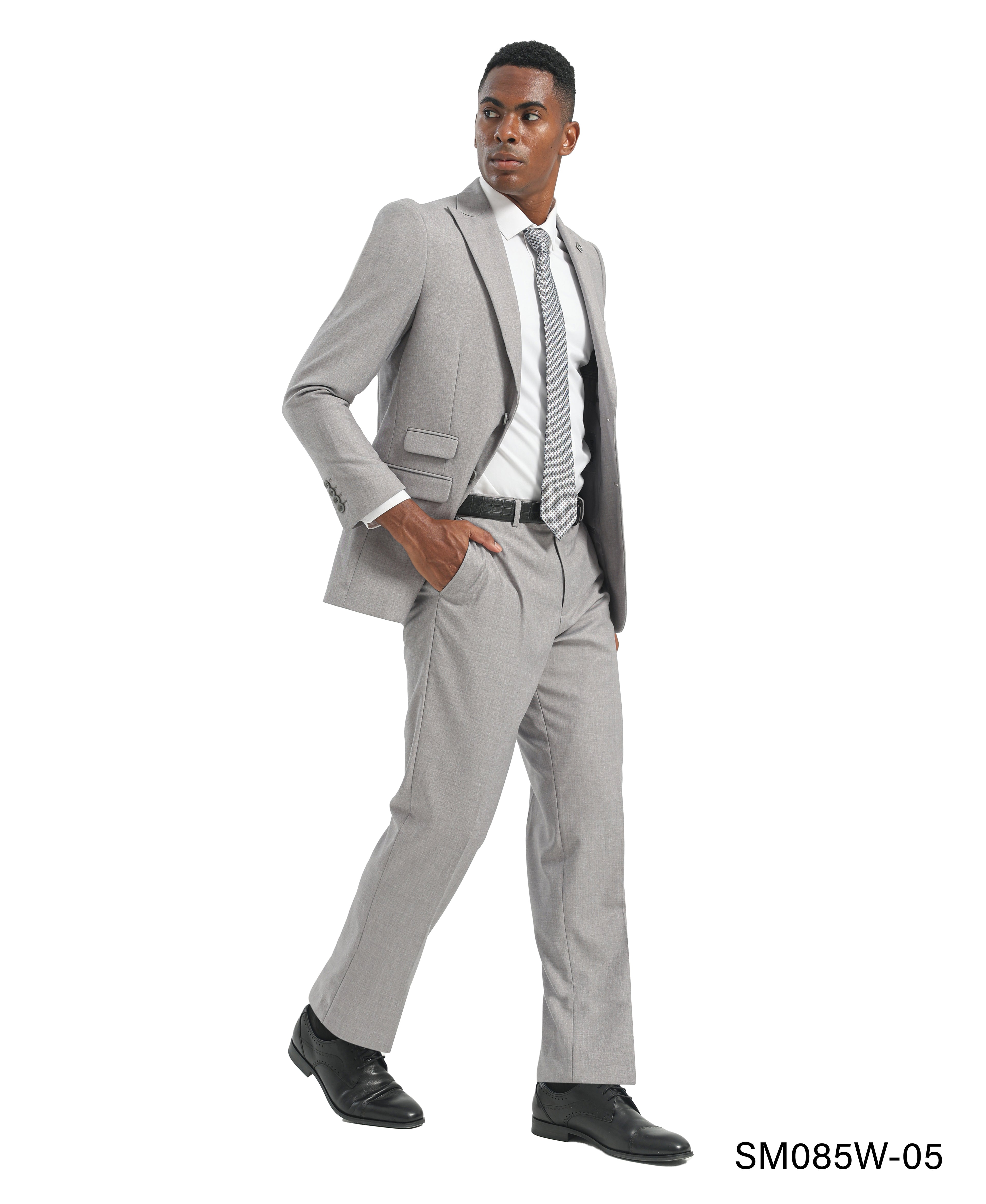 Mens Suit 2pc Black Slim Fit Notch Lapel Suits