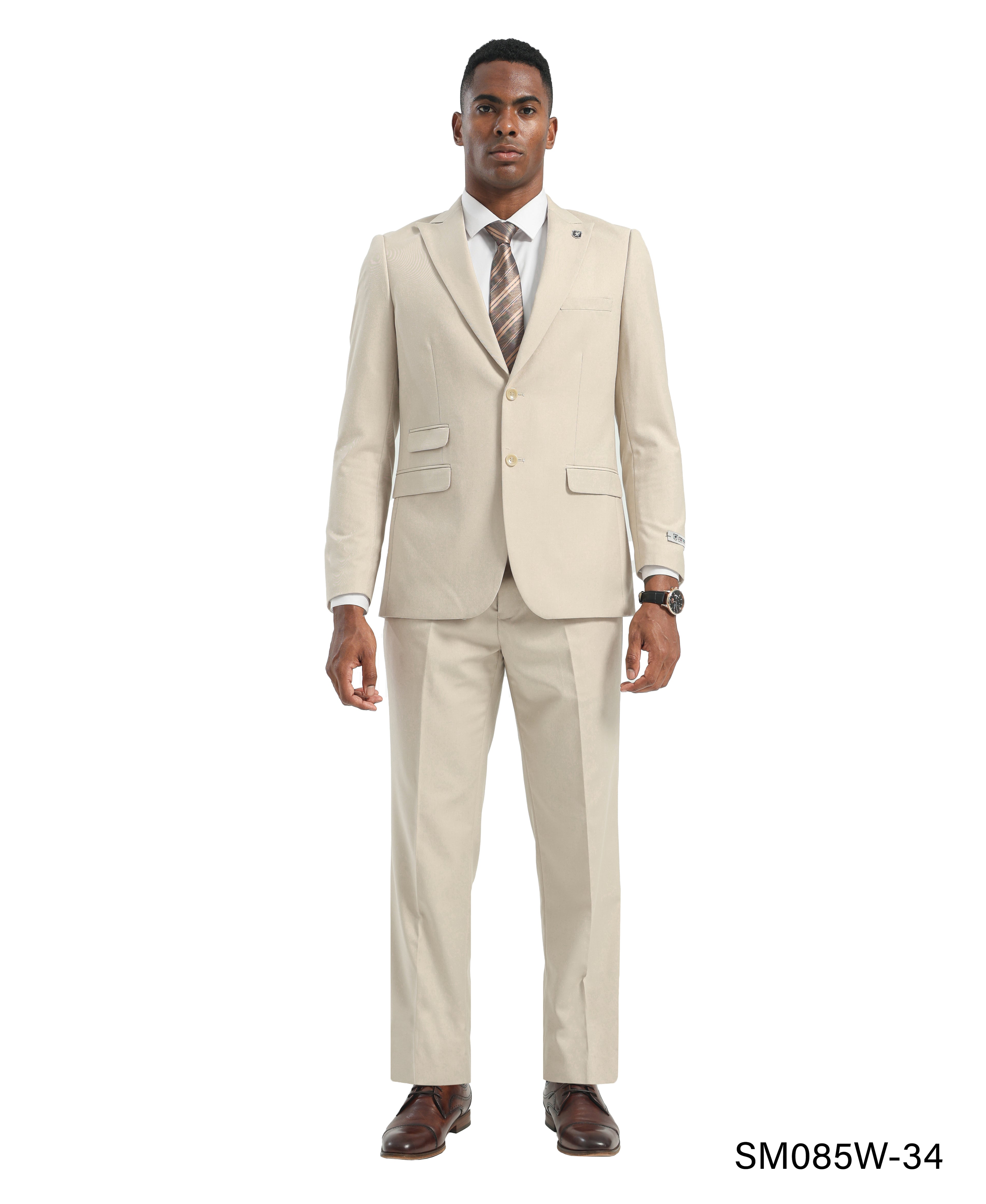 Mens Suit 2pc Black Slim Fit Notch Lapel Suits