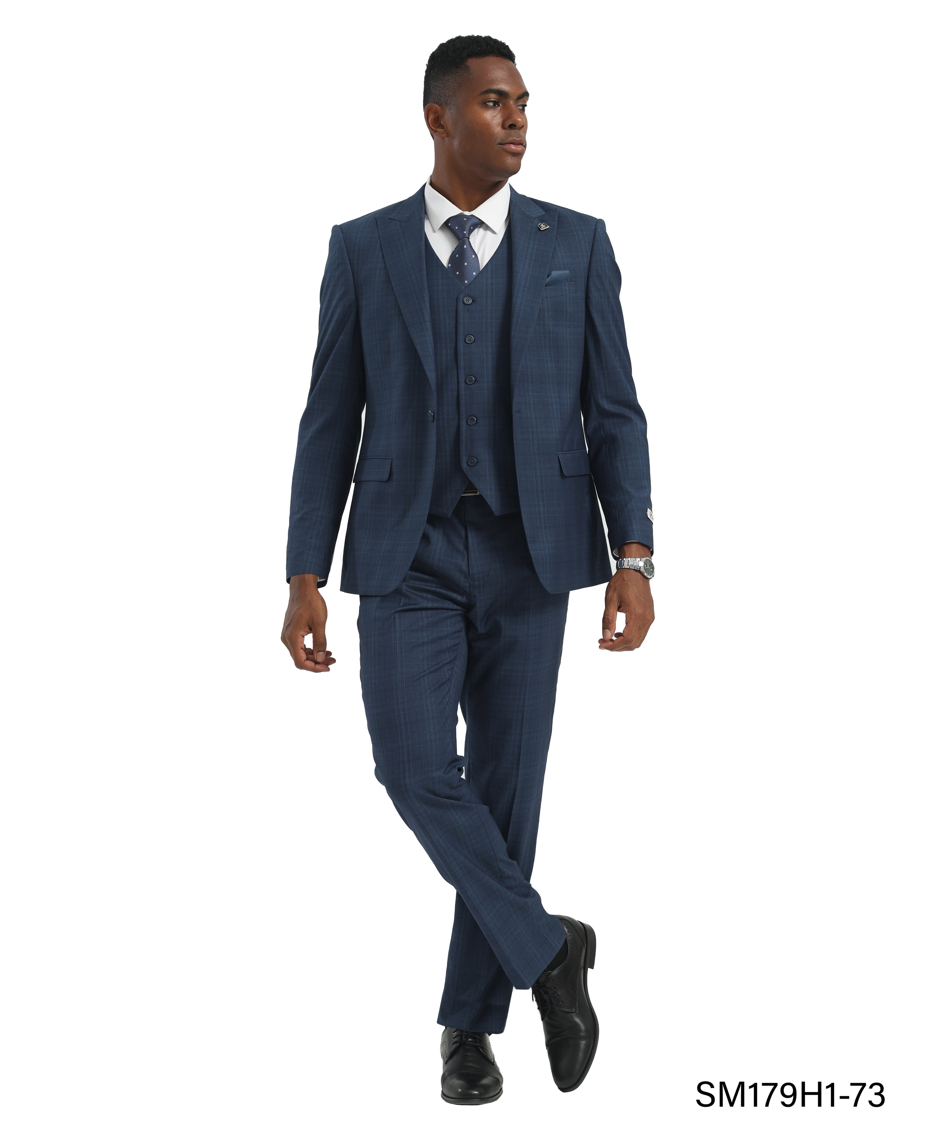 Stacy Adams 3pc WIndowpane Suits