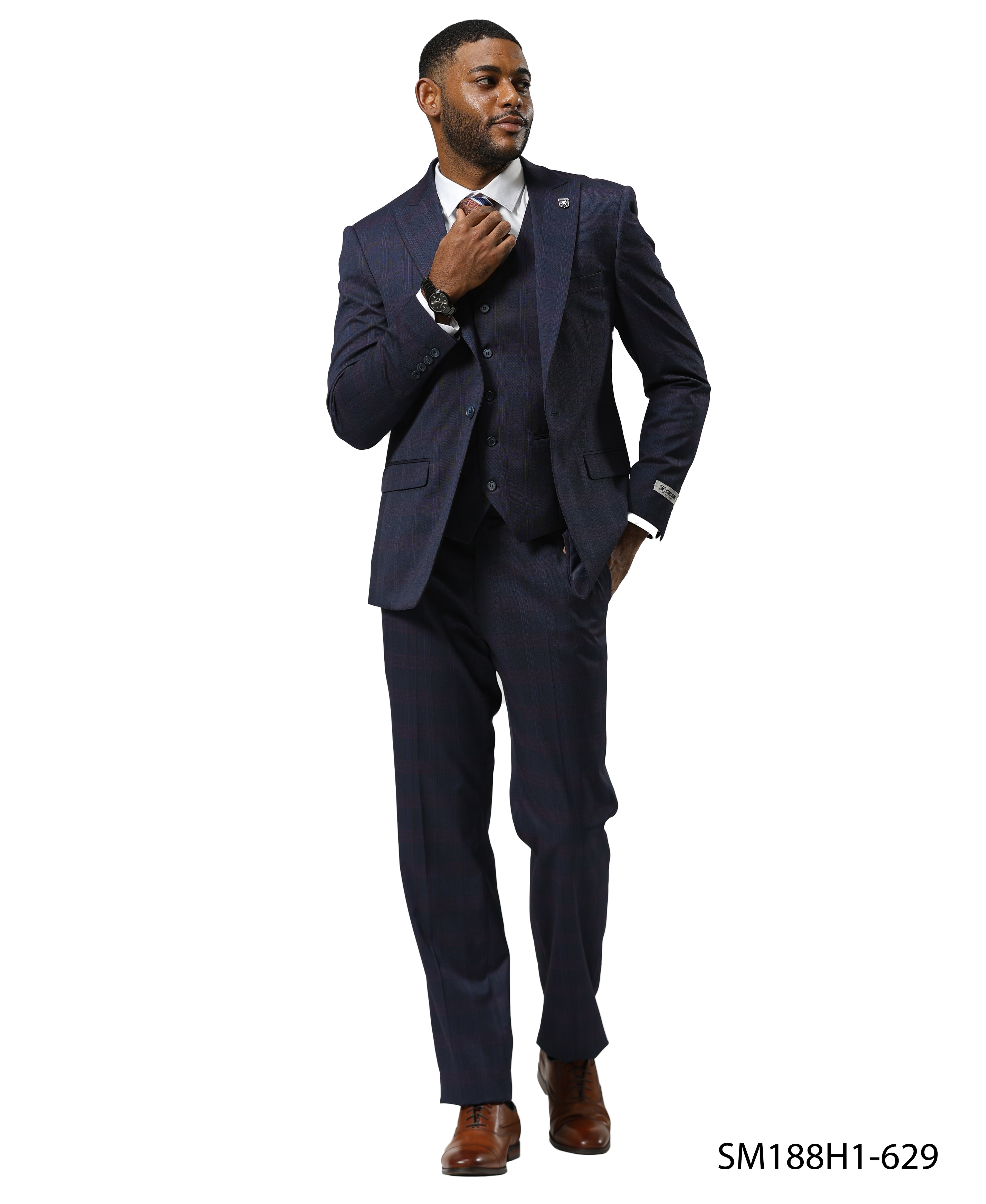 Mens-suit Glen Check by Stacy Adams