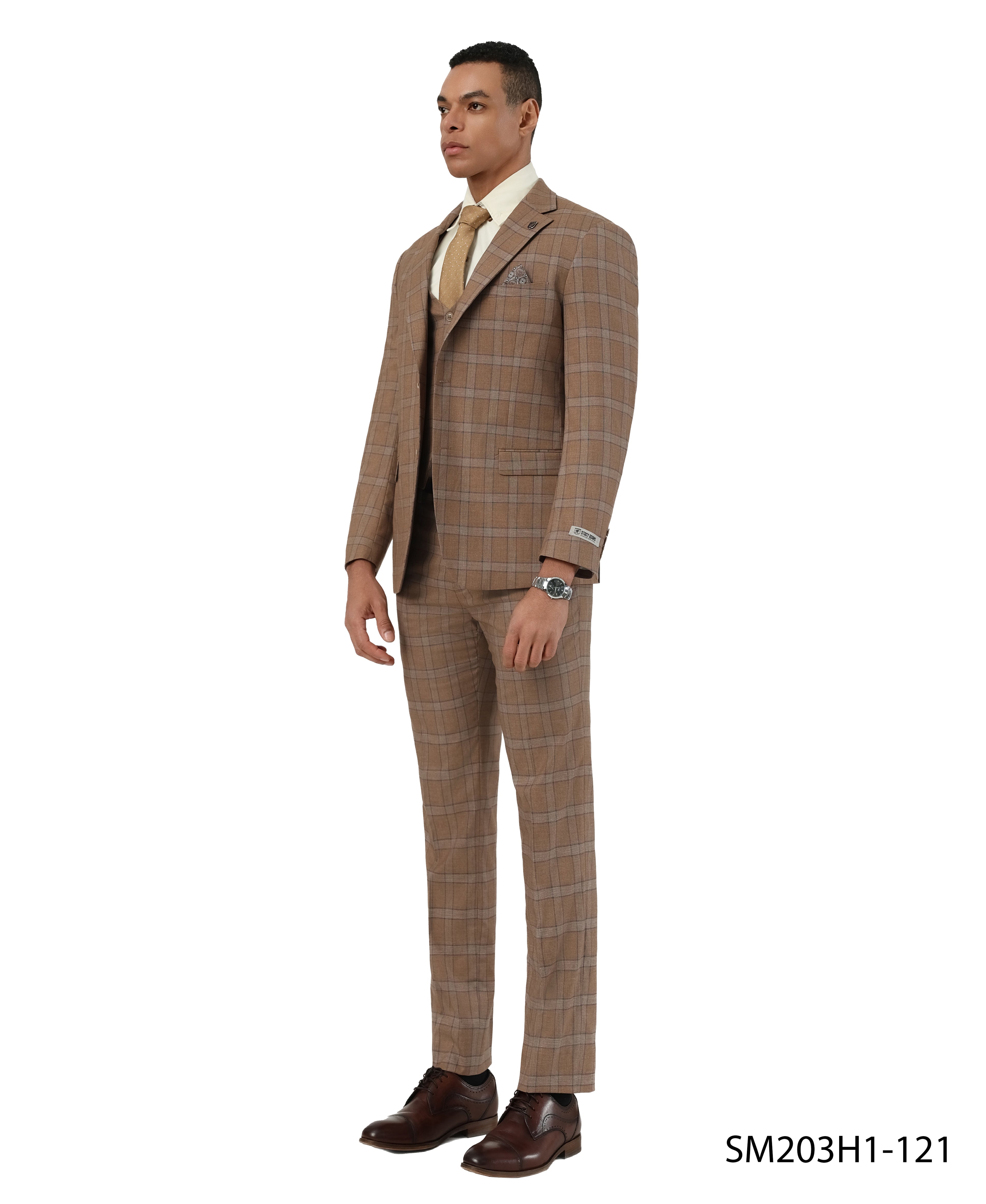 Mens-suit Plaid 3pc by Stacy Adams