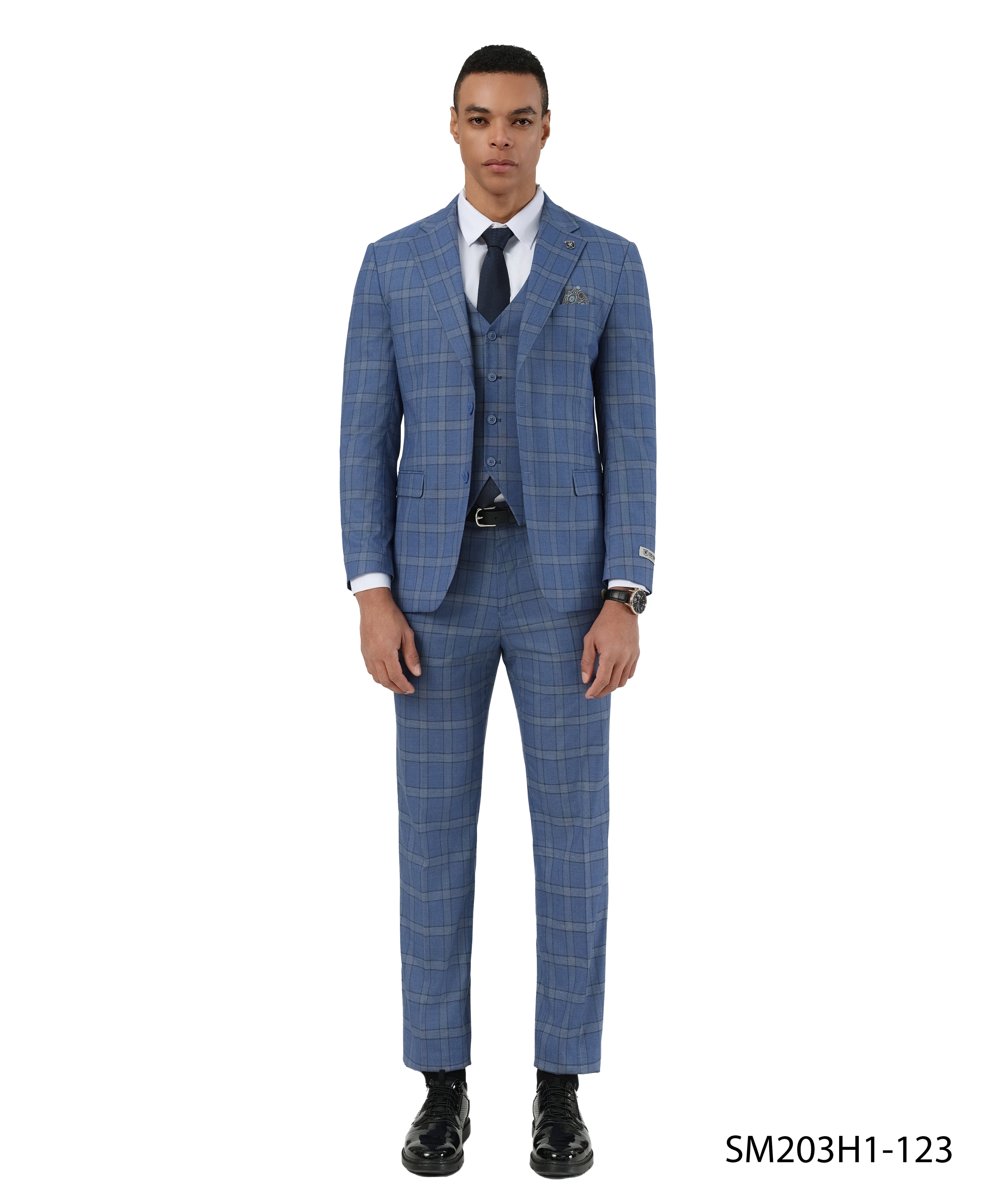 Mens-suit Plaid 3pc by Stacy Adams