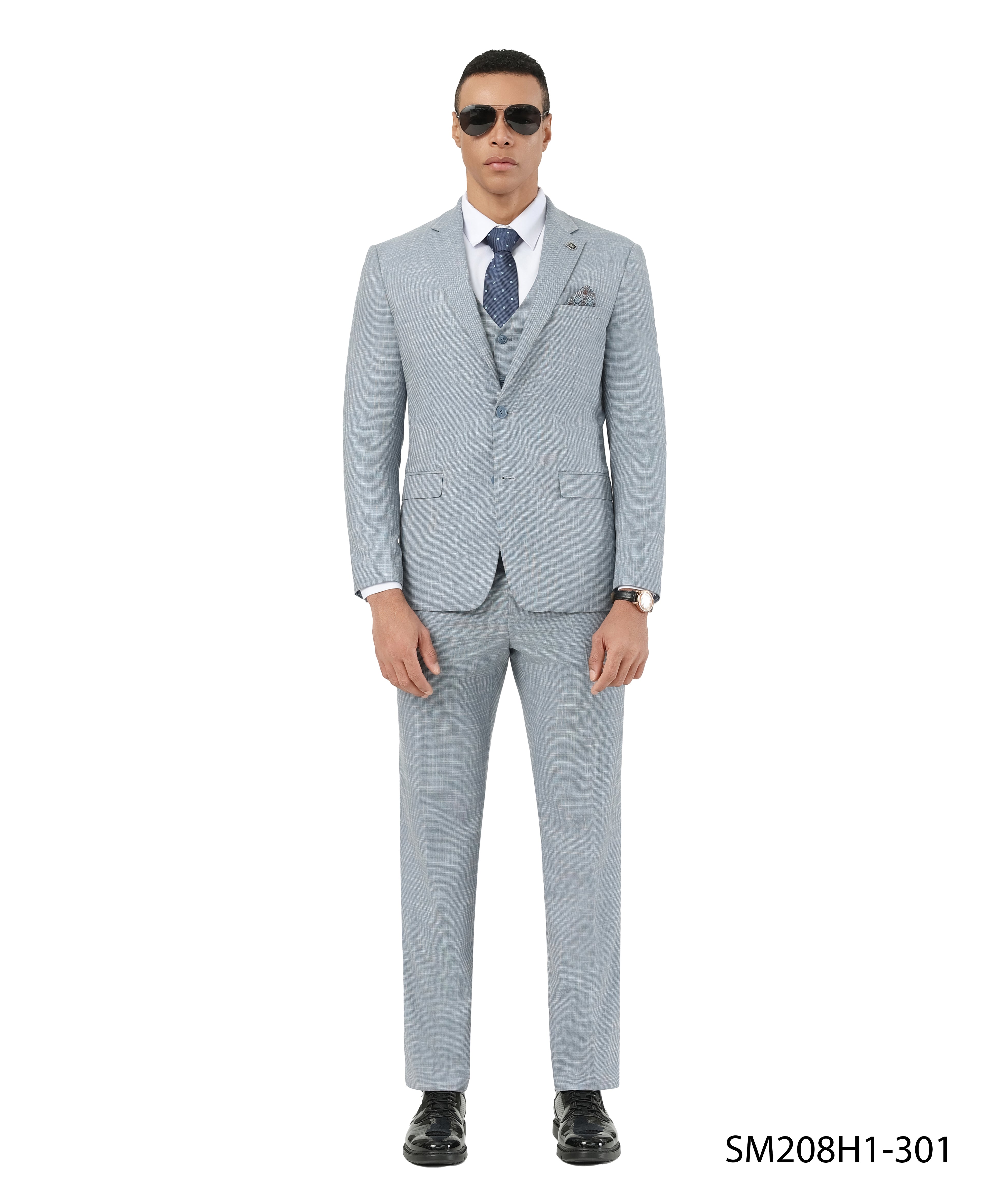 Mens-suit Crosshatch 3pc by Stacy Adams