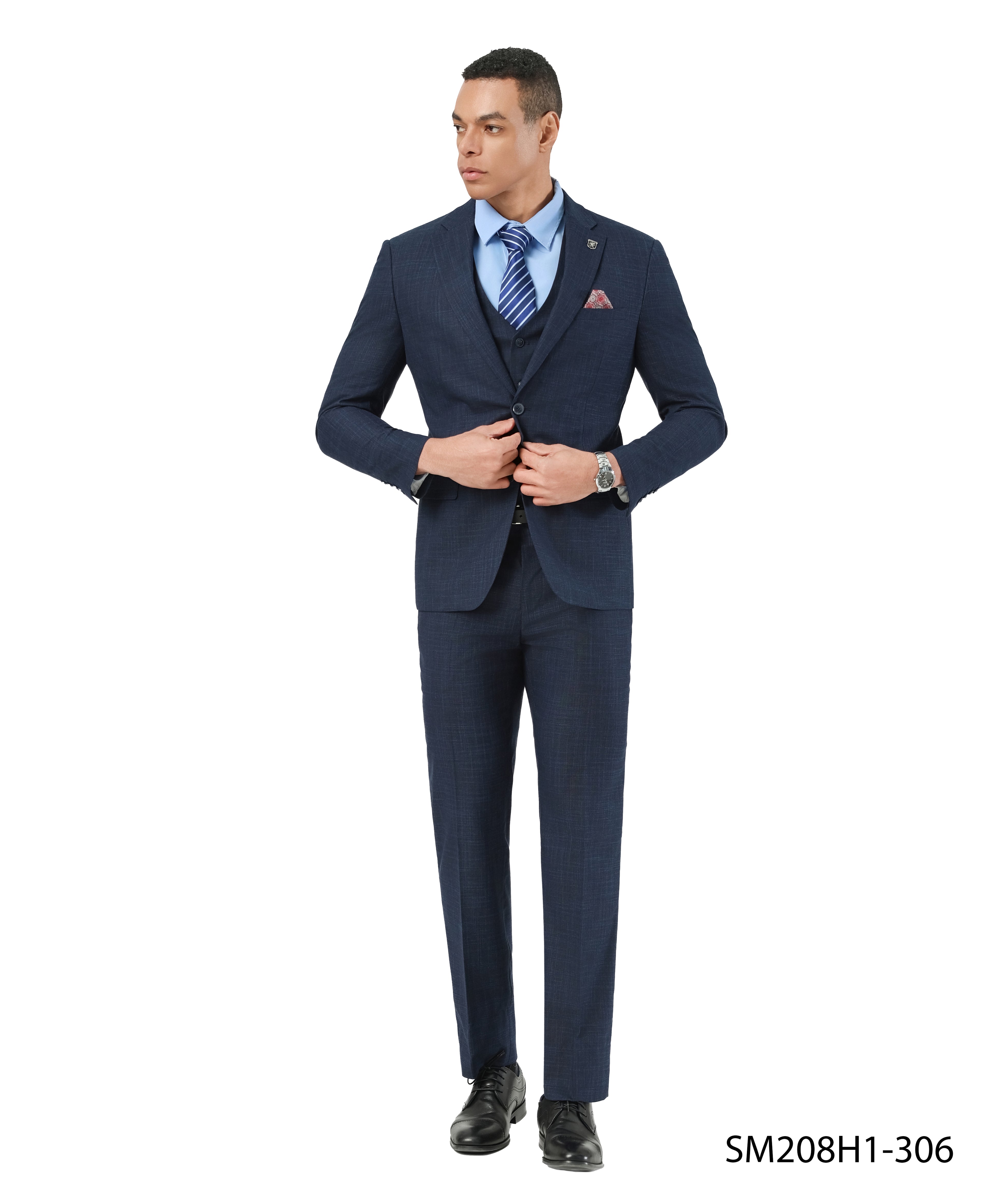 Mens-suit Crosshatch 3pc by Stacy Adams