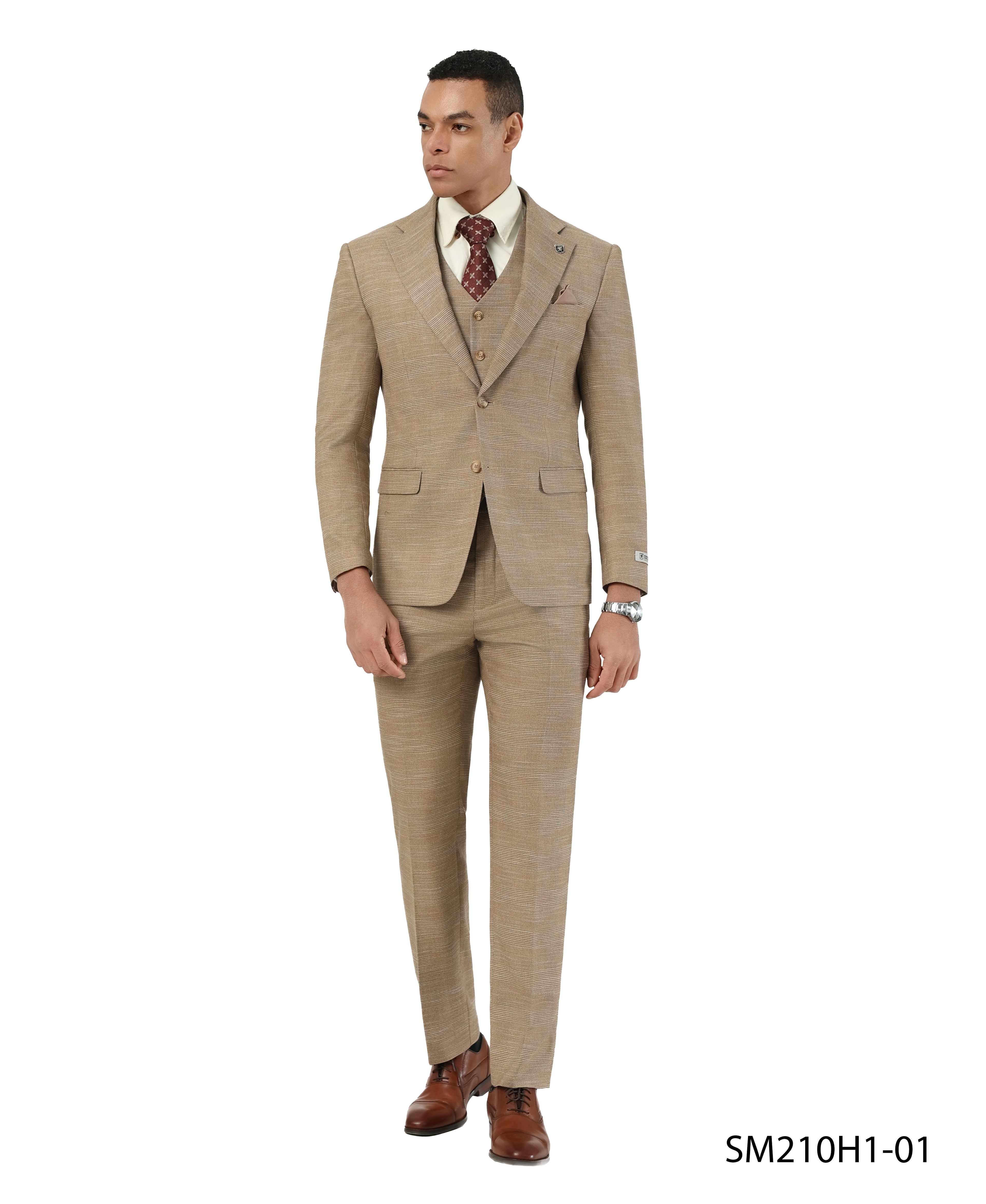 Mens-suit Plaid 3pc by Stacy Adams