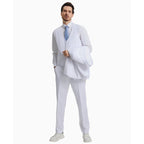 Men's Stacy Adams Hybrid-Fit 3pc Notch Lapel Suit Set, Jacket Vest and Pants
