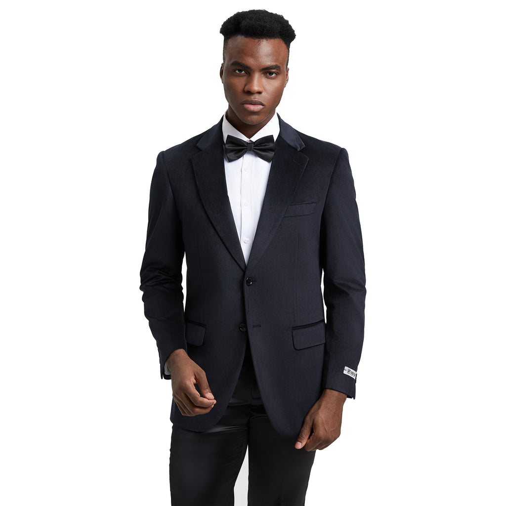Stacy Adams Men's Hybrid-fit Velvet Jacket W/ Notch Lapel