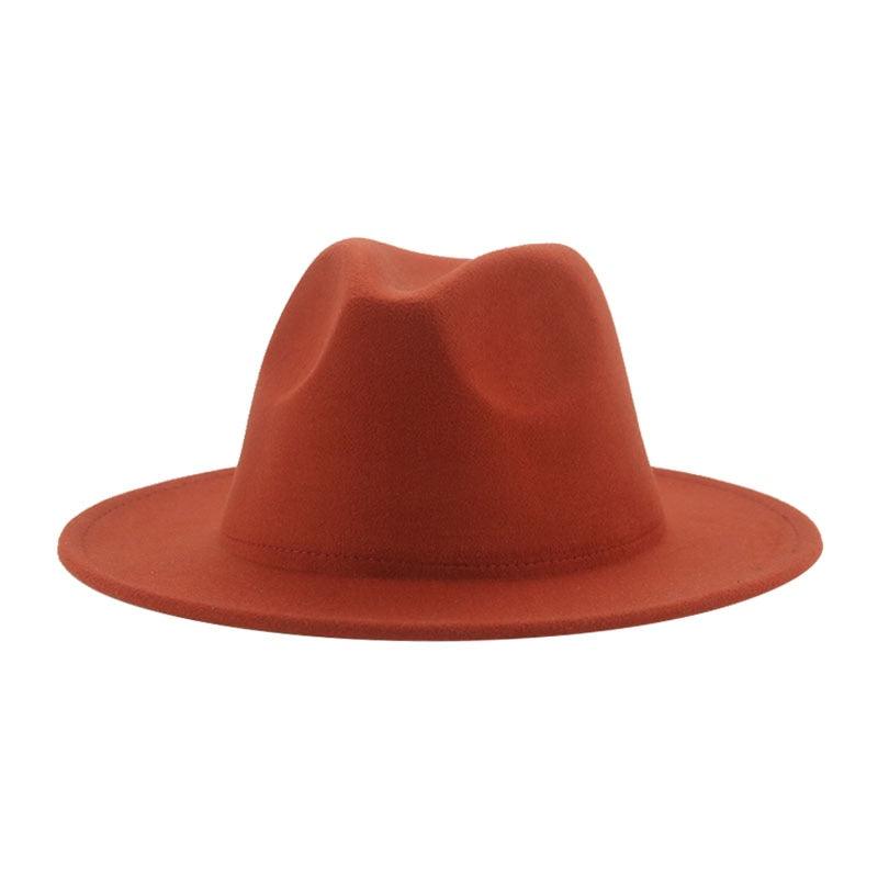 Women Luxury Fedora Hat Women Fedora Hat Women Solid Wide Brim Winter Men Hat Retro Wide Autumn Unique Style Men Hat Vintage Brown Formal Wedding Fedora Hats Stevvex