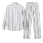 Strata Set – Printed Long Sleeve Shirt & Pant GREY