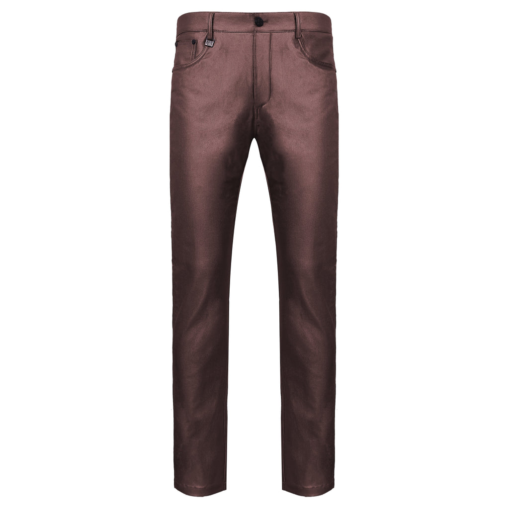 Versatile Vogue Metallic Jeans WINE