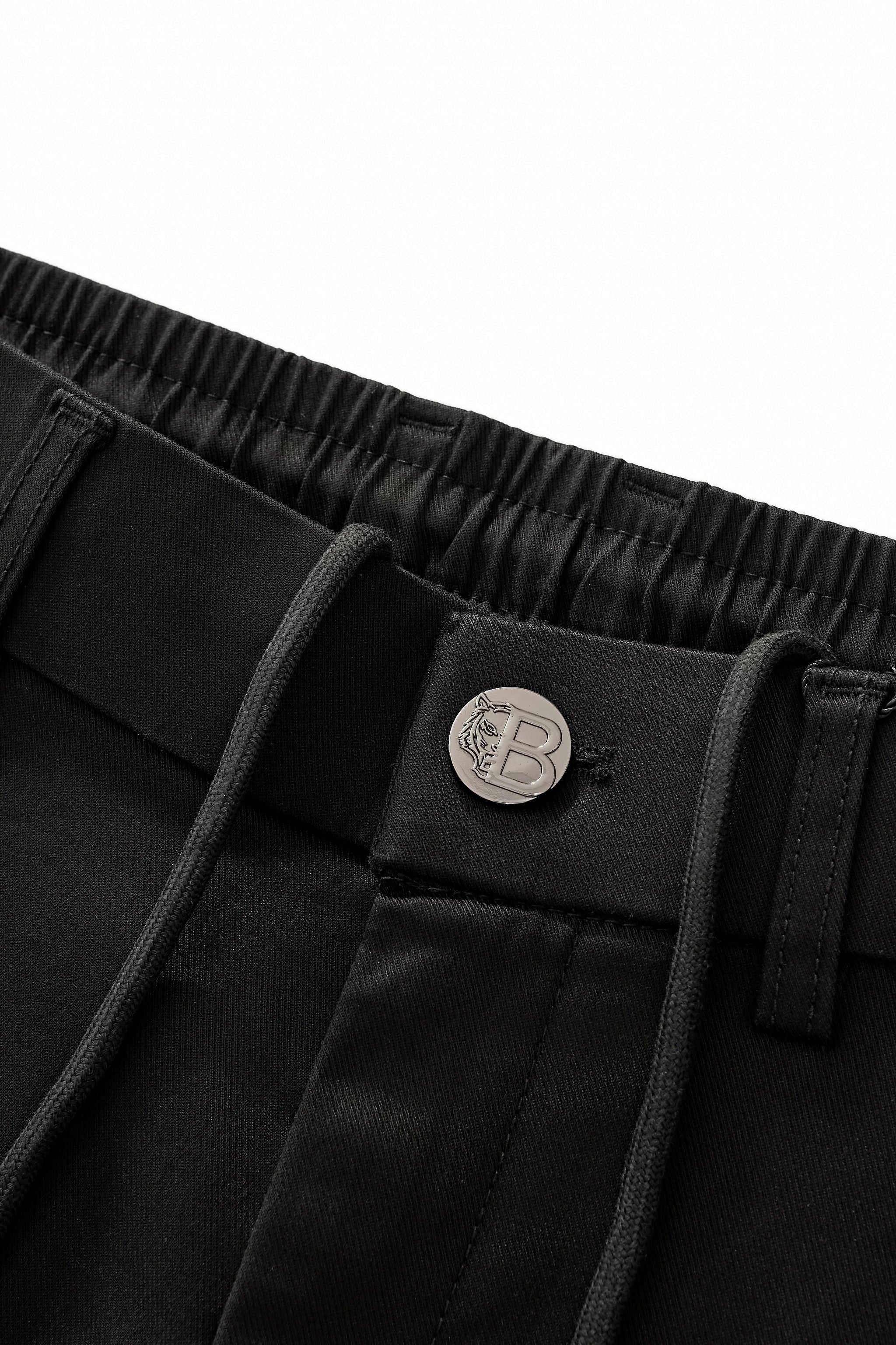 Apex Drawstring Stretch Pants BLACK