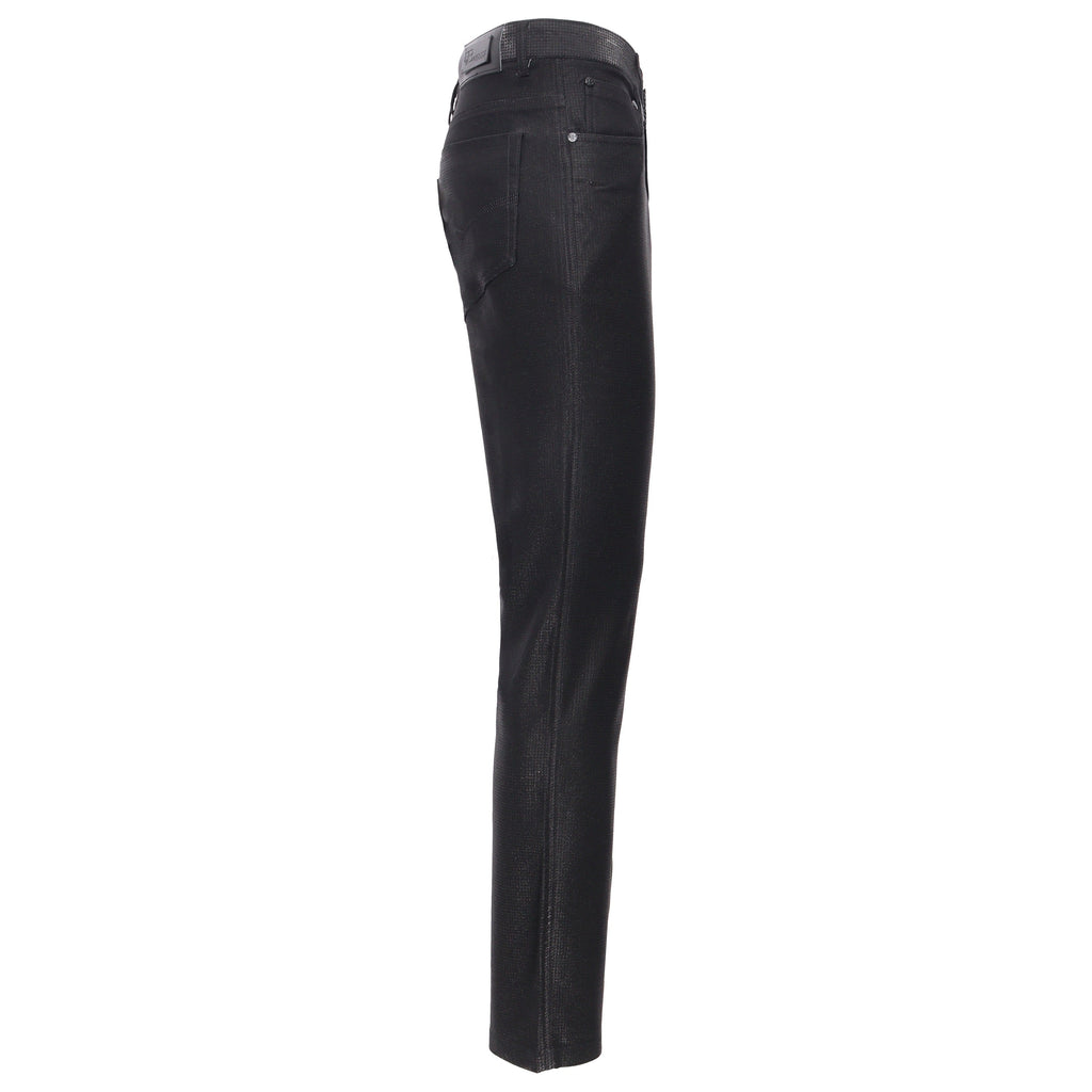 Men’s Elegant Black Textured Dress Pants BLACK